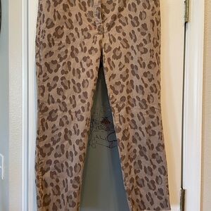 Escada Brown Leopard Print Skinny Jeans